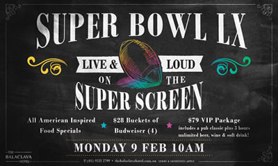 The Super Bowl at the Balaclava Hotel